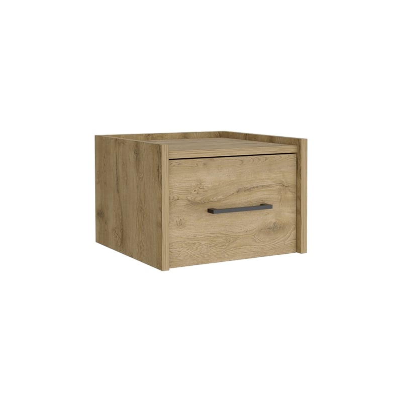 Pemberly Row Floating Nightstand Engineered wood Handy Drawer Beige