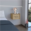 Pemberly Row Floating Nightstand Engineered wood Handy Drawer Beige