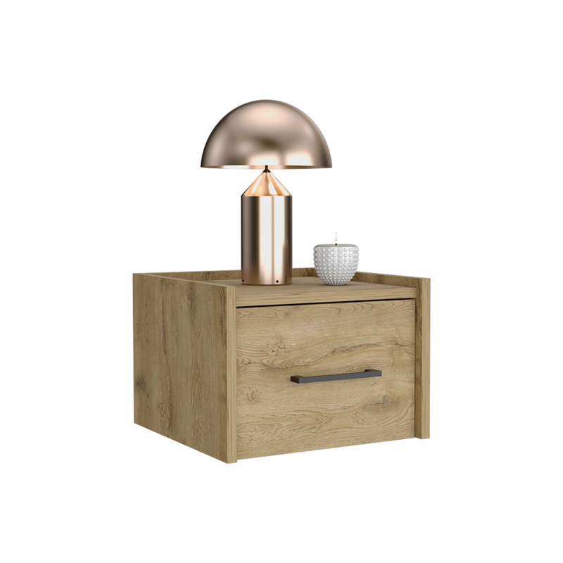 Pemberly Row Floating Nightstand Engineered wood Handy Drawer Beige