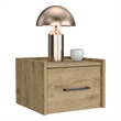 Pemberly Row Floating Nightstand Engineered wood Handy Drawer Beige