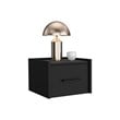 Pemberly Row Floating Nightstand Engineered Wood Handy Drawer Black