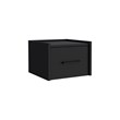 Pemberly Row Floating Nightstand Engineered Wood Handy Drawer Black