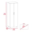 Pemberly Row Armoire 2 Shelves Rod Double Door Cabinet Armoire in Black