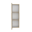 Pemberly Row Medicine Cabinet Single Door 3 Shelves in Light Oak / White
