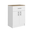 Pemberly Row Cabinet 1 Drawer 2 Shelves 2 Doors White/Light Oak Engineered wood