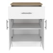 Pemberly Row Cabinet 1 Drawer 2 Shelves 2 Doors White/Light Oak Engineered wood