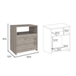 Pemberly Row Nightstand Single Door Cabinet 1 Shelf Superior Top in Light Gray