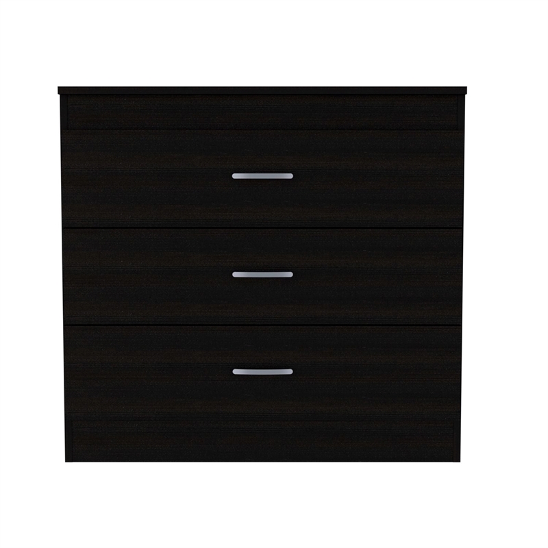 Pemberly Row Dresser 3 Drawers Metal Hardware Superior Top Black Engineered wood