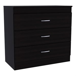 Pemberly Row Dresser 3 Drawers Metal Hardware Superior Top Black Engineered wood