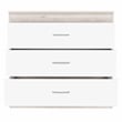 Pemberly Row Dresser 3 Drawers Metal Hardware Superior Top in Light Gray / White