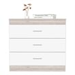 Pemberly Row Dresser 3 Drawers Metal Hardware Superior Top in Light Gray / White
