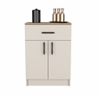Pemberly Row Cabinet with 1-Drawer 2 Interior Shelves 2 Doors in Beige