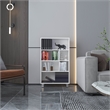 Pemberly Row Contemporary Bookcase 6 Shelves 4 Legs in White