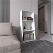 Pemberly Row Contemporary Bookcase with 3 Shelves in White Finish