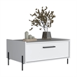 Pemberly Row Contemporary Coffee Table 1 Shelf 4 Legs in White