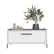 Pemberly Row Contemporary Coffee Table 1 Shelf 4 Legs in White