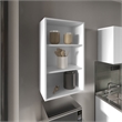 Pemberly Row Contemporary Wall Cabinet with 3 Shelves in White