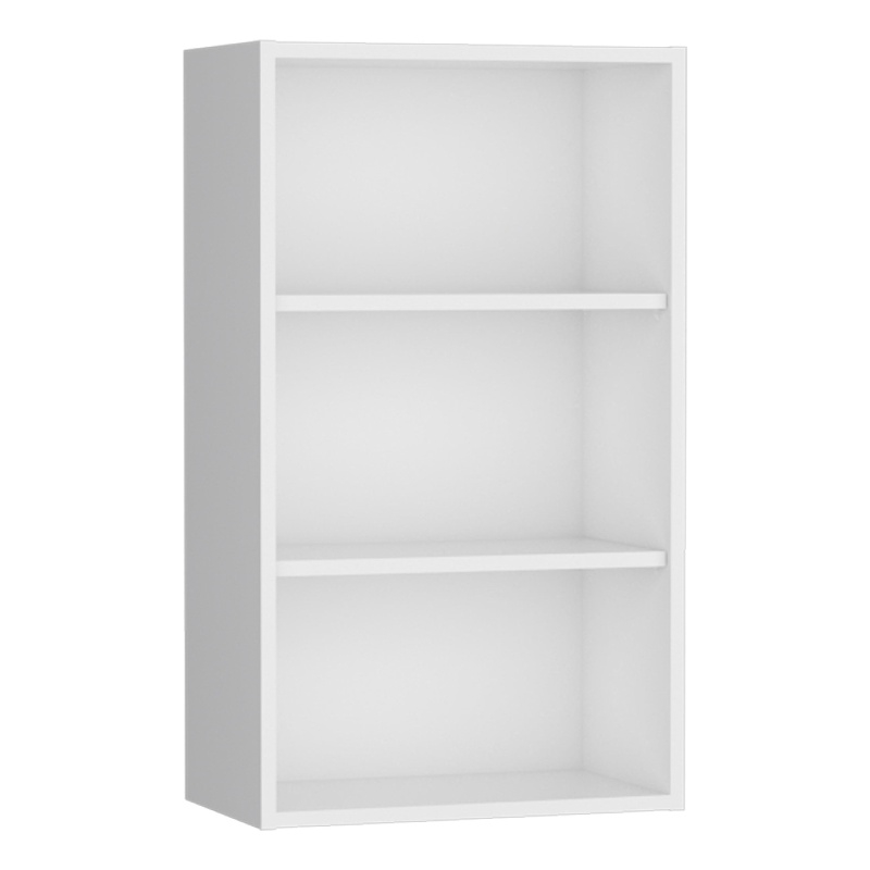 Pemberly Row Contemporary Wall Cabinet with 3 Shelves in White
