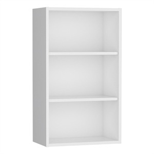 Pemberly Row Contemporary Wall Cabinet with 3 Shelves in White
