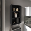 Pemberly Row Contemporary Wall Cabinet with 3 Shelves in Black