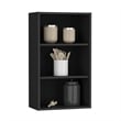 Pemberly Row Contemporary Wall Cabinet with 3 Shelves in Black