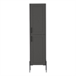 Pemberly Row Contemporary Wooden Cabinet with 1-Door and 4-Shelves in Matt Gray