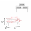 Pemberly Row Coffee Table 2 Shelves 4 legs White Natural Oak Wooden