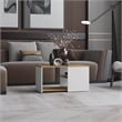 Pemberly Row Coffee Table 2 Shelves White Natural Oak Particle Board