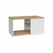 Pemberly Row Coffee Table 2 Shelves White Natural Oak Particle Board