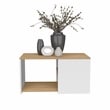 Pemberly Row Coffee Table 2 Shelves White Natural Oak Particle Board