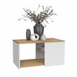 Pemberly Row Coffee Table 2 Shelves White Natural Oak Particle Board