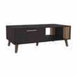 Pemberly Row Contemporary Coffee Table 1 Door 1 Shelf Black Natural Oak