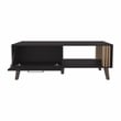 Pemberly Row Contemporary Coffee Table 1 Door 1 Shelf Black Natural Oak