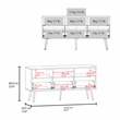 Pemberly Row Contemporary TV Stand 3 Drawers 3 Shelves White Natural Oak