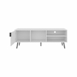 Pemberly Row Contemporary TV Stand 1 Door 3 Shelves in White