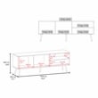 Pemberly Row Contemporary TV Stand 1 Door 3 Shelves in White