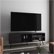 Pemberly Row Contemporary TV Stand 1 Door 3 Shelves in Black