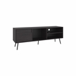 Pemberly Row Contemporary TV Stand 1 Door 3 Shelves in Black