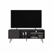 Pemberly Row Contemporary TV Stand 1 Door 3 Shelves in Black