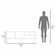Pemberly Row Contemporary TV Stand 1 Door 3 Shelves in Black