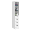 Pemberly Row Engineered wood Cabinet With 3 Shelves & 4 Drawers in White Wood