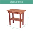 Pemberly Row Traditional Solid Wood Cedar Rectangle Side Table in Brown