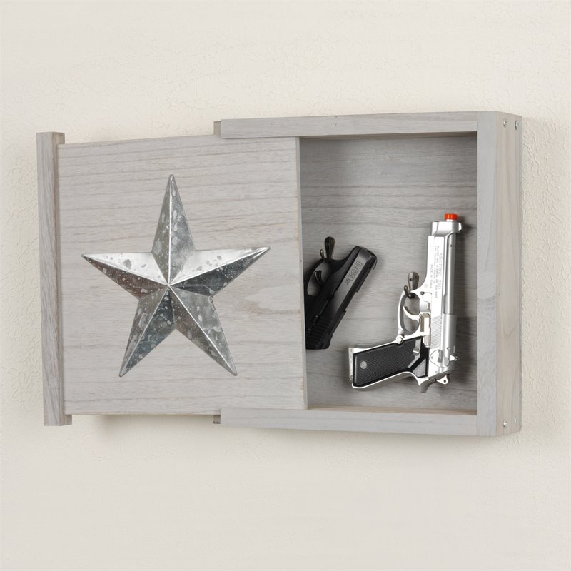 Pemberly Row Contemporary Wood Wall Hanging Cabinet in Distressed Gray