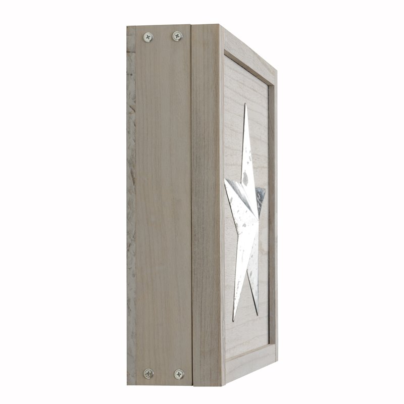 Pemberly Row Contemporary Wood Wall Hanging Cabinet in Distressed Gray