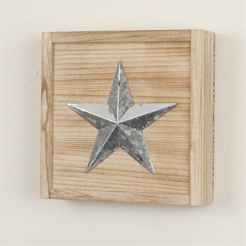 Pemberly Row Wood Wall Hanging Cabinet in Distressed Natural