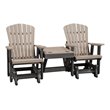 Pemberly Row Coastal Resin Double Glider with Center Table in Black
