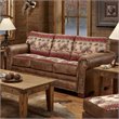 Pemberly Row Traditional Microfiber Deer Valley Sofa in Brown