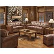 Pemberly Row Traditional Microfiber Deer Valley Sofa in Brown