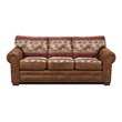Pemberly Row Traditional Microfiber Deer Valley Sofa in Brown