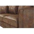 Pemberly Row Traditional Microfiber Sleeper Sofa in Brown with Solid Wood Legs
